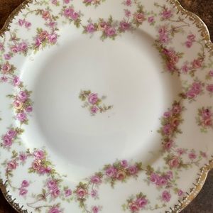 2 Bridal Rose Czechoslovakia Side Plates - vintage